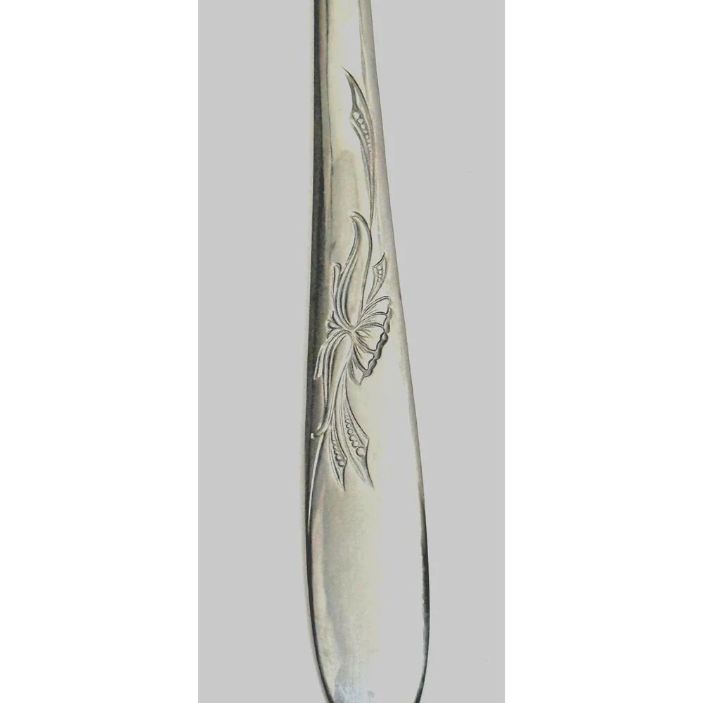 Set 4 Art‎ Nouveau Butterfly Stainless Steel Iced Tea Spoons USA Made 7.25